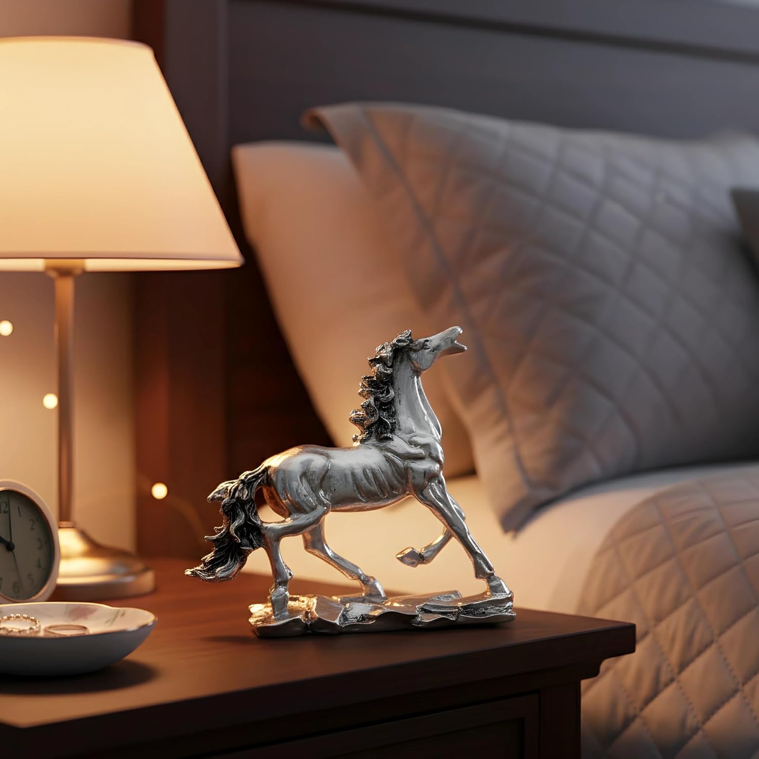 Running Horse Silver-Plated Statue (6")