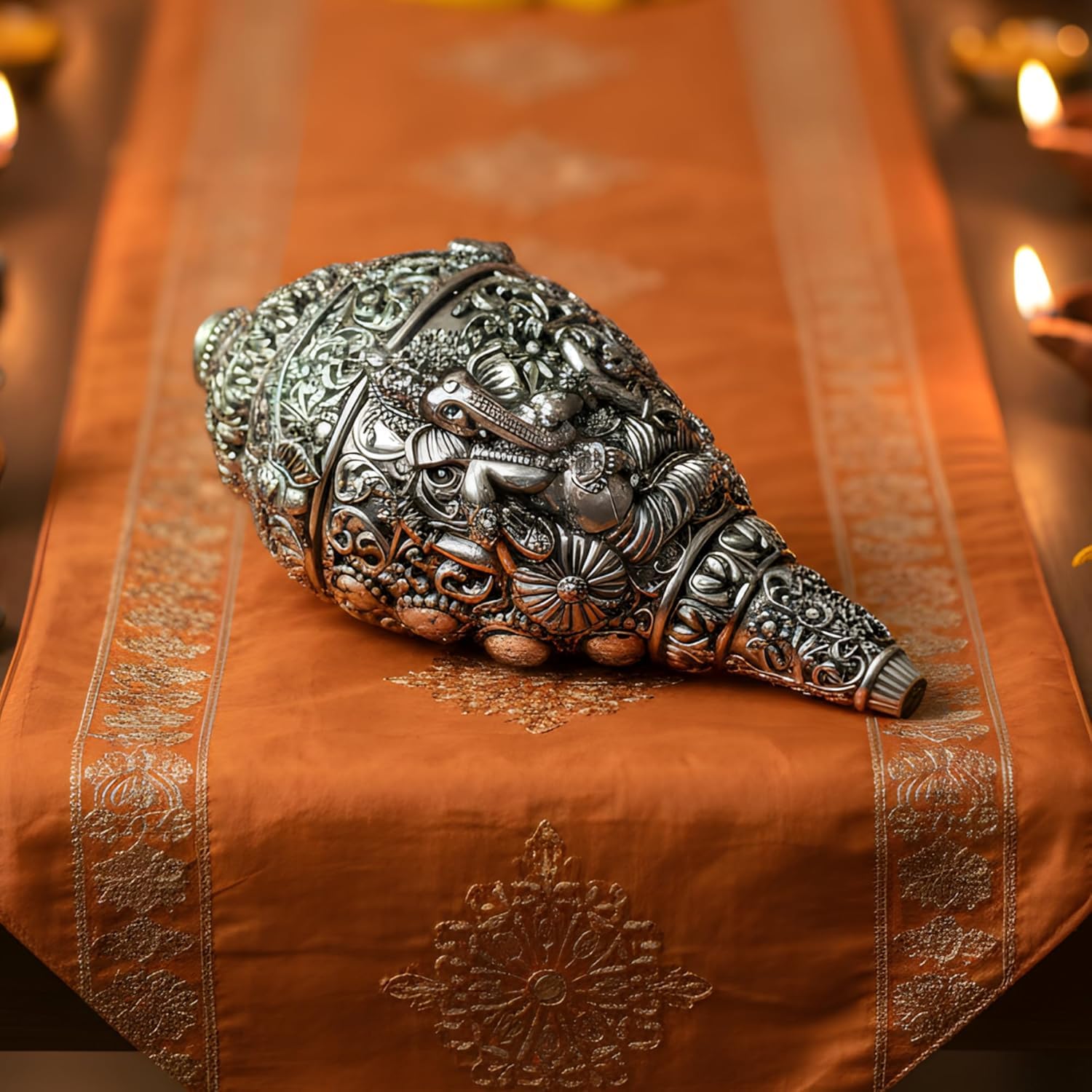 Ganesh Shankh Silver-Plated (5.2")