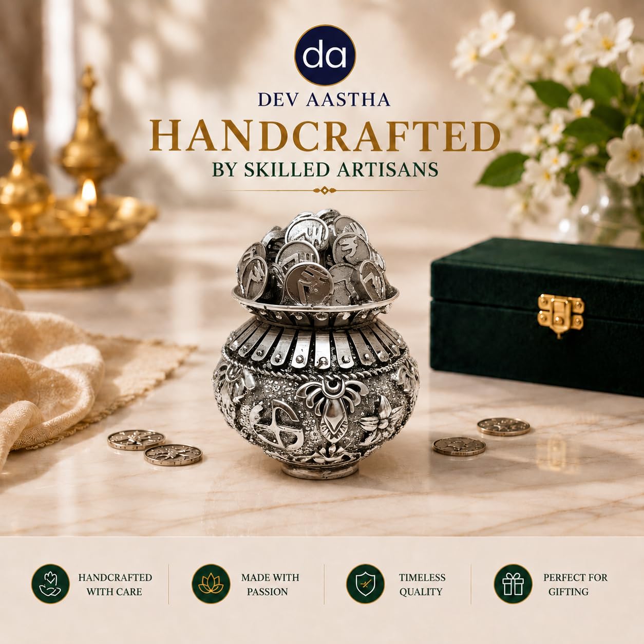 Silver Plated Kalash Khazana | 2.5 Inch