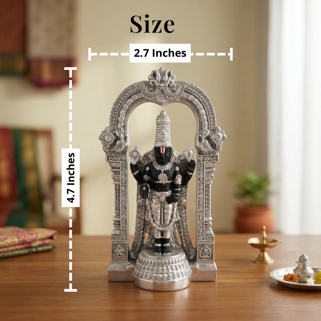 Standing Balaji Silver-Plated Idol | Medium (4.7")