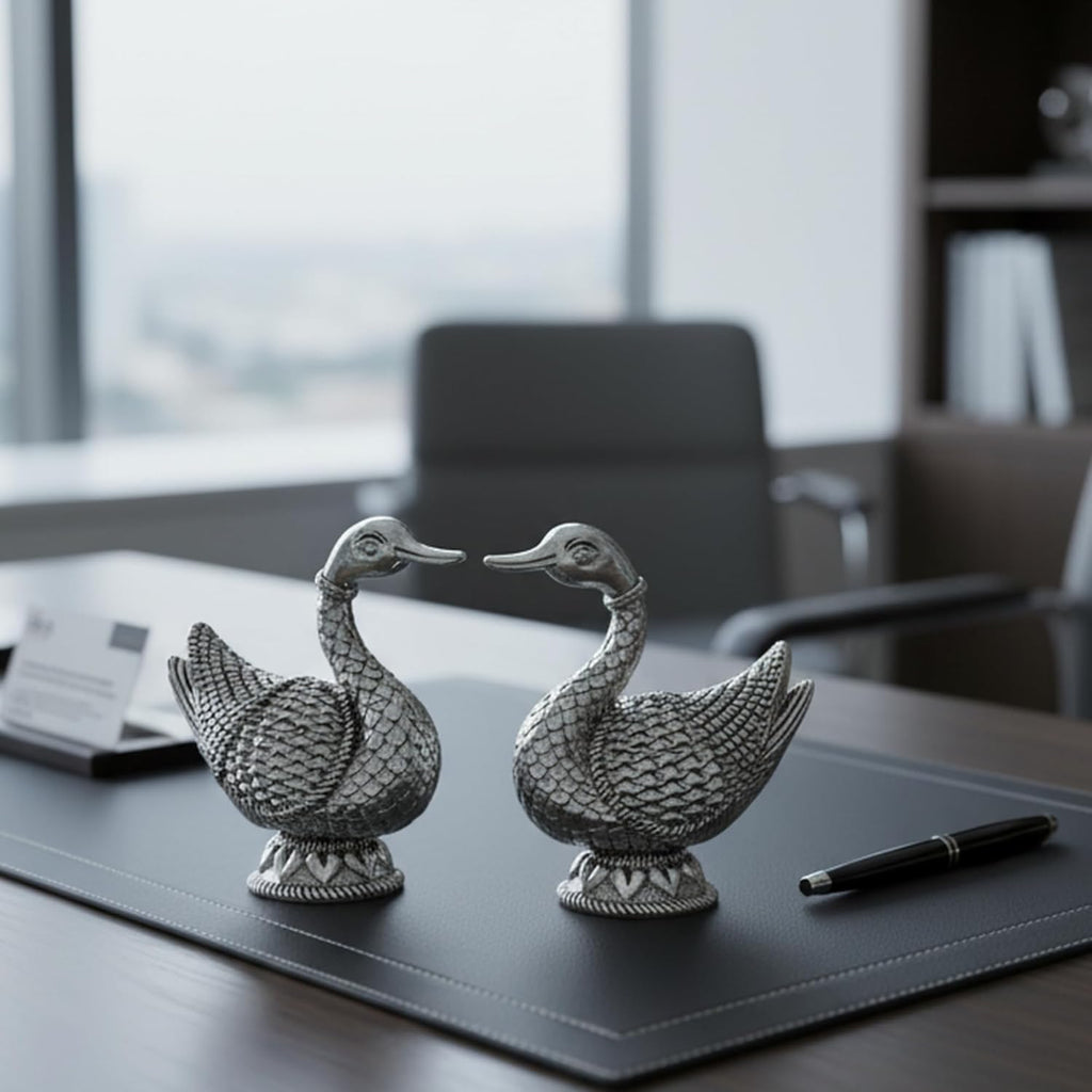 Mandarin Duck Silver-Plated Idol (4")