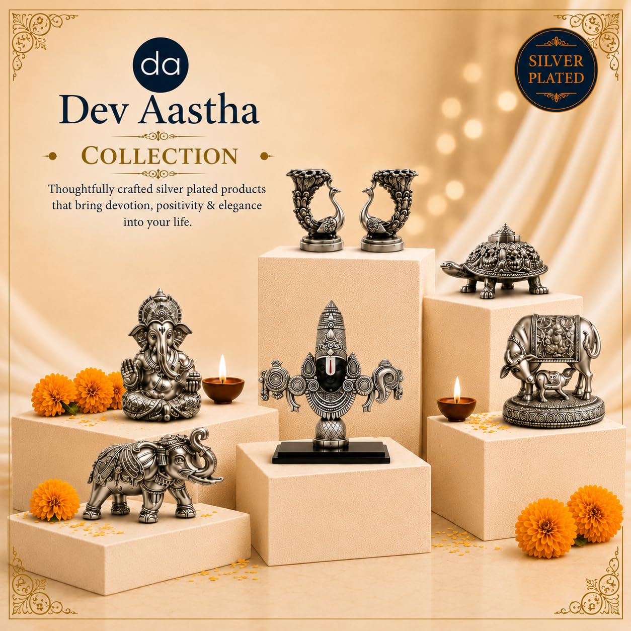 Hanuman Silver-Plated Idol