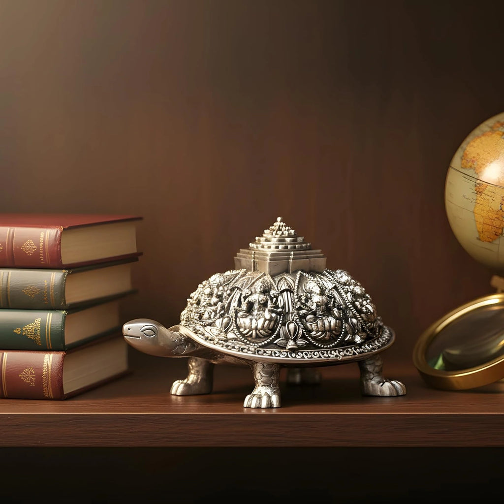 Ashta Lakshmi Tortoise Idol 999 Silver-Plated