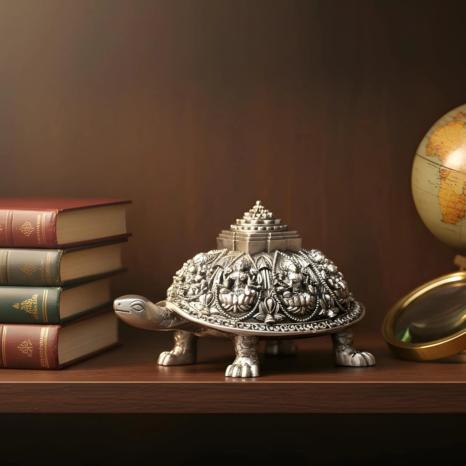 Ashta Lakshmi Tortoise Idol 999 Silver-Plated