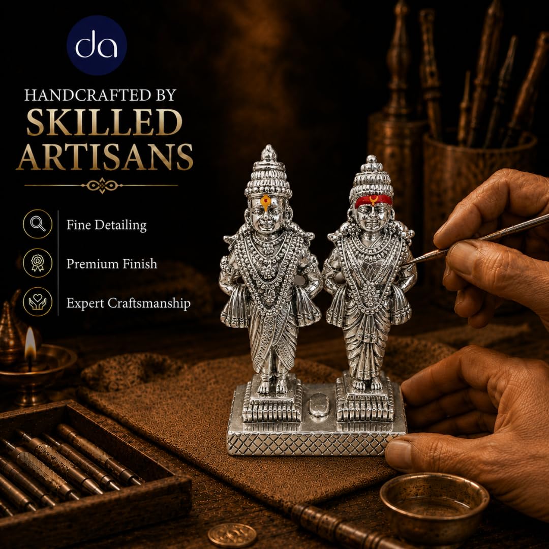Vitthal Rukmini idol placed in a home pooja room
