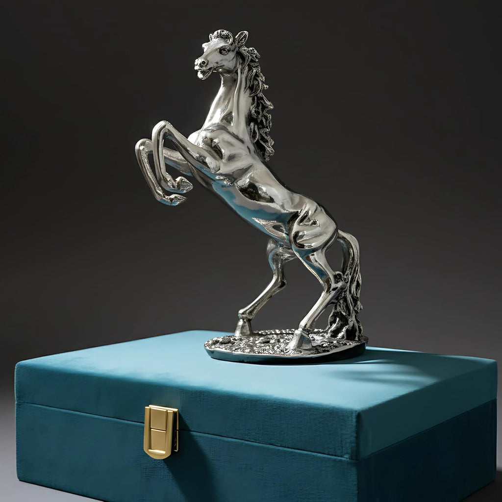 Standing Horse Silver-Plated Statue (7")