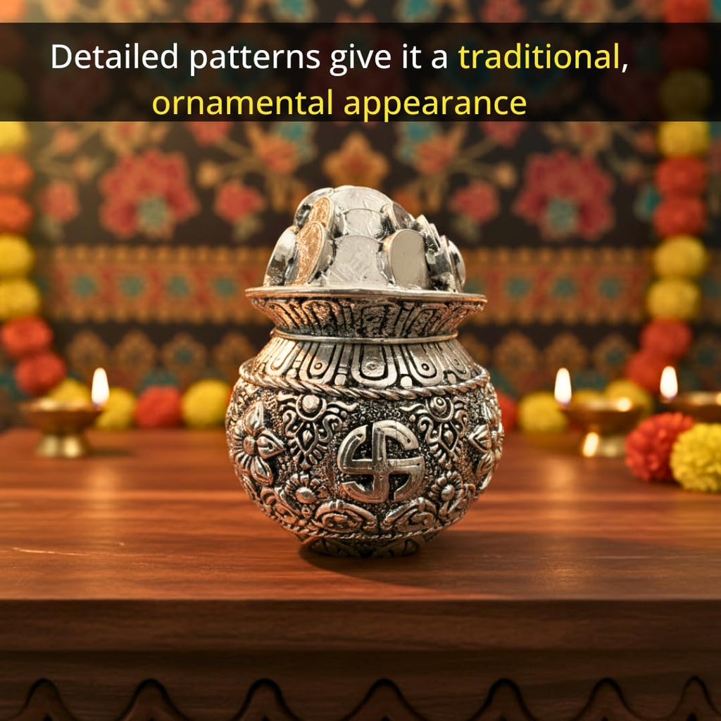 Silver Plated Kalash Khazana | 4.5 Inch