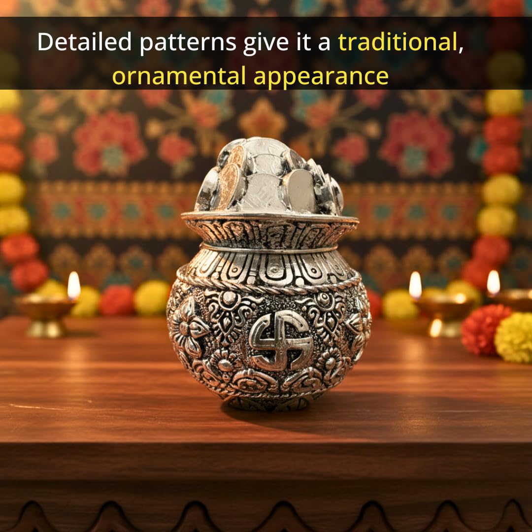 Silver Plated Kalash Khazana | 4.5 Inch