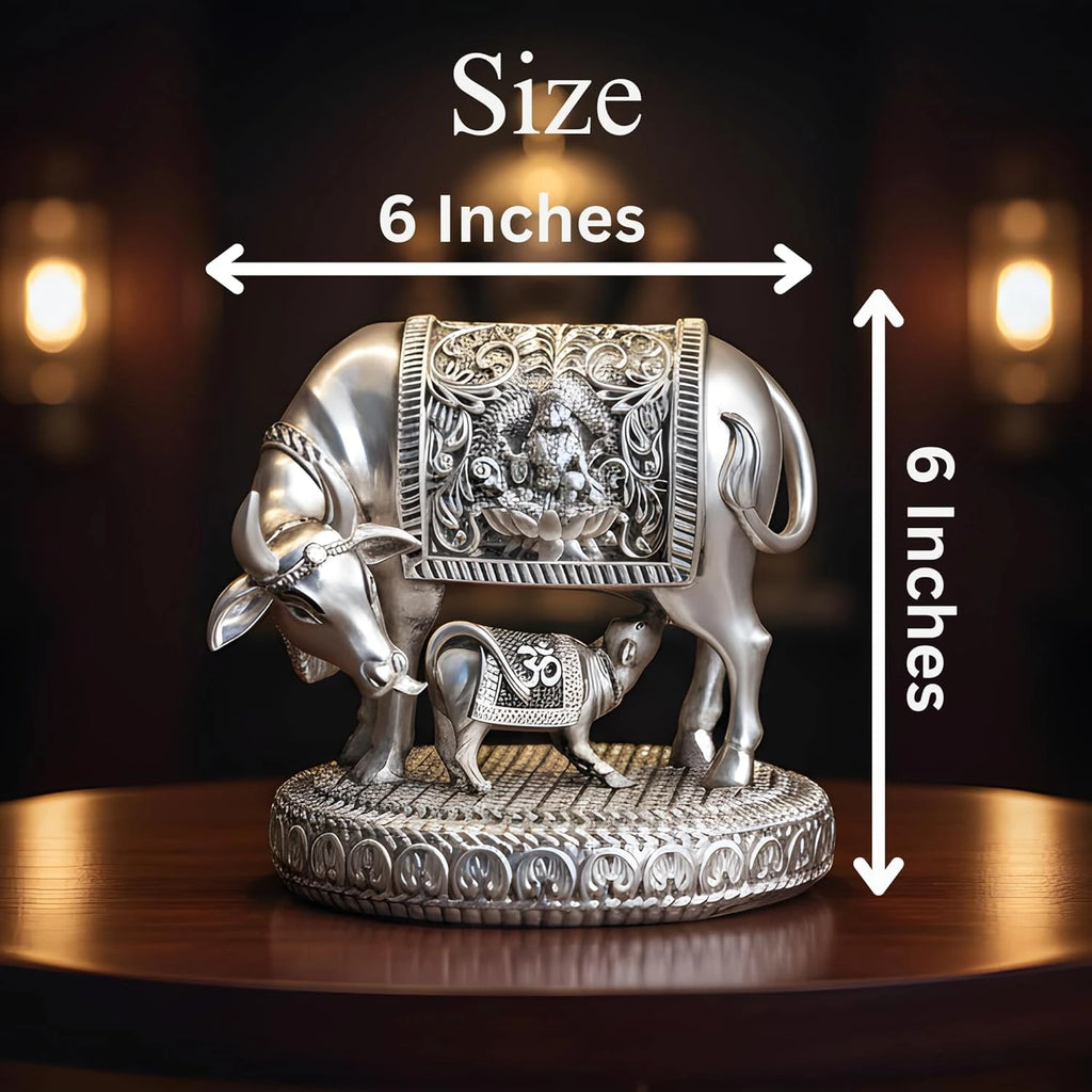Kamdhenu Cow Silver-Plated Idol