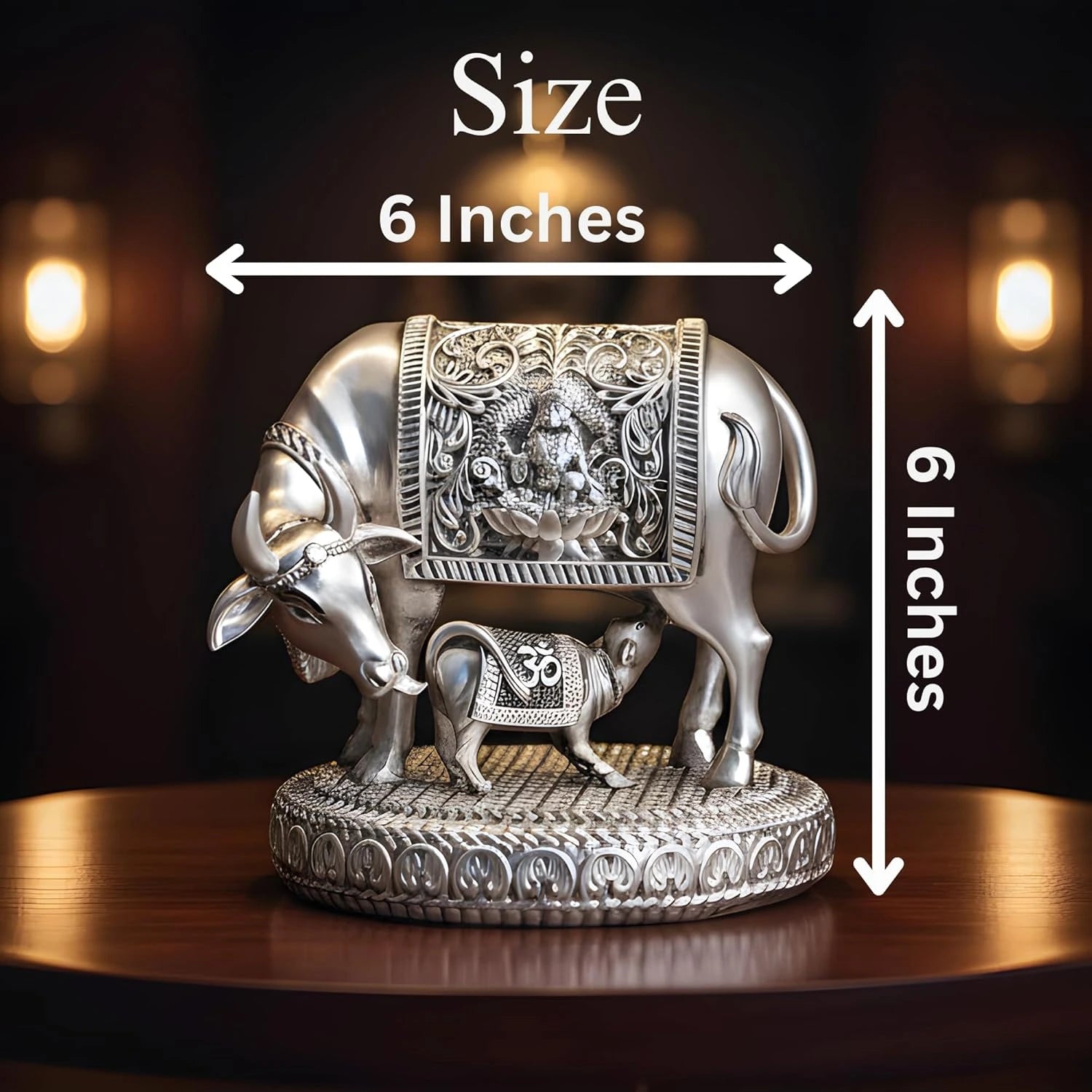 Kamdhenu Cow Silver-Plated Idol