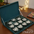 Lotus Diyas | Set of 2 Diyas |Silver Plated