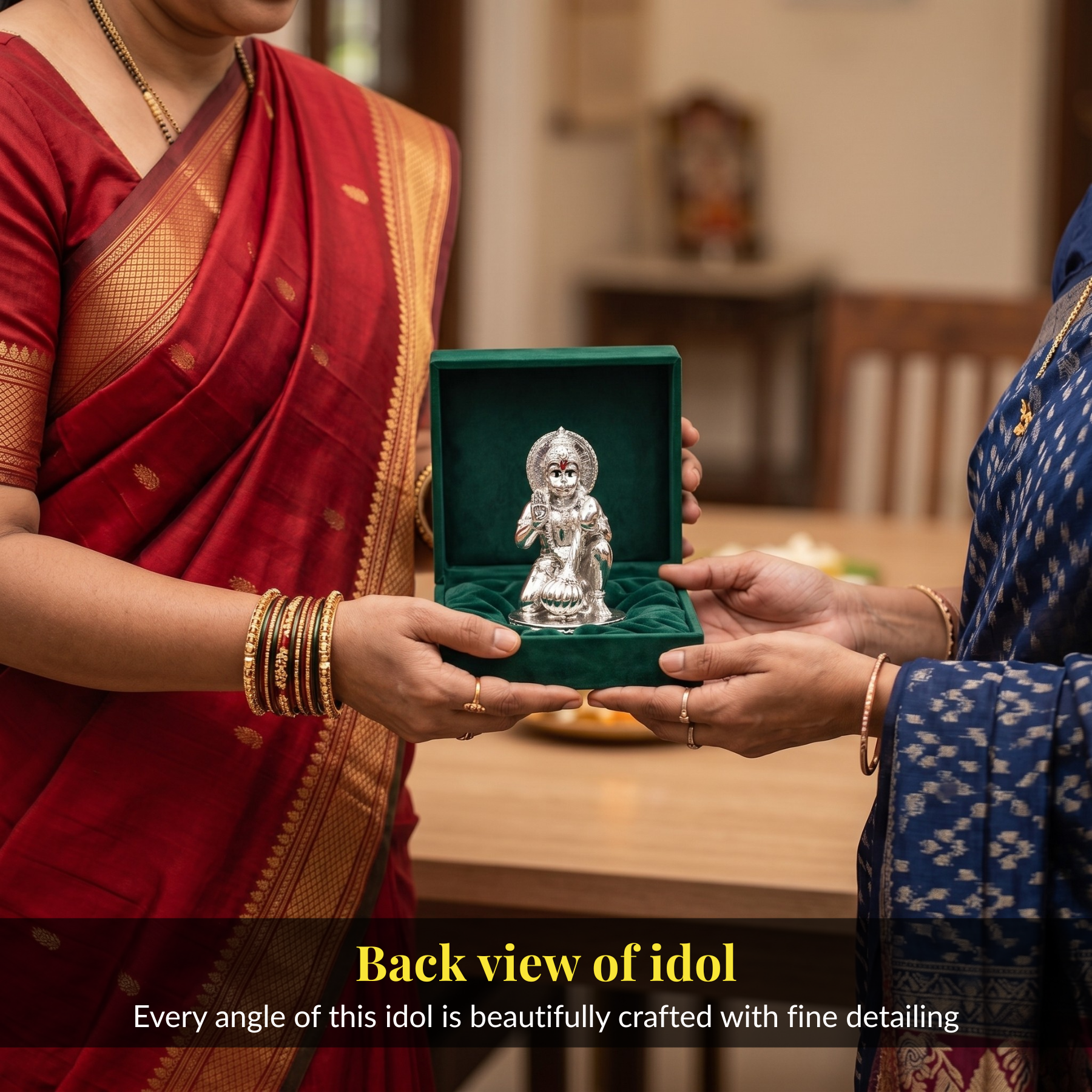 Hanuman Silver-Plated Idol