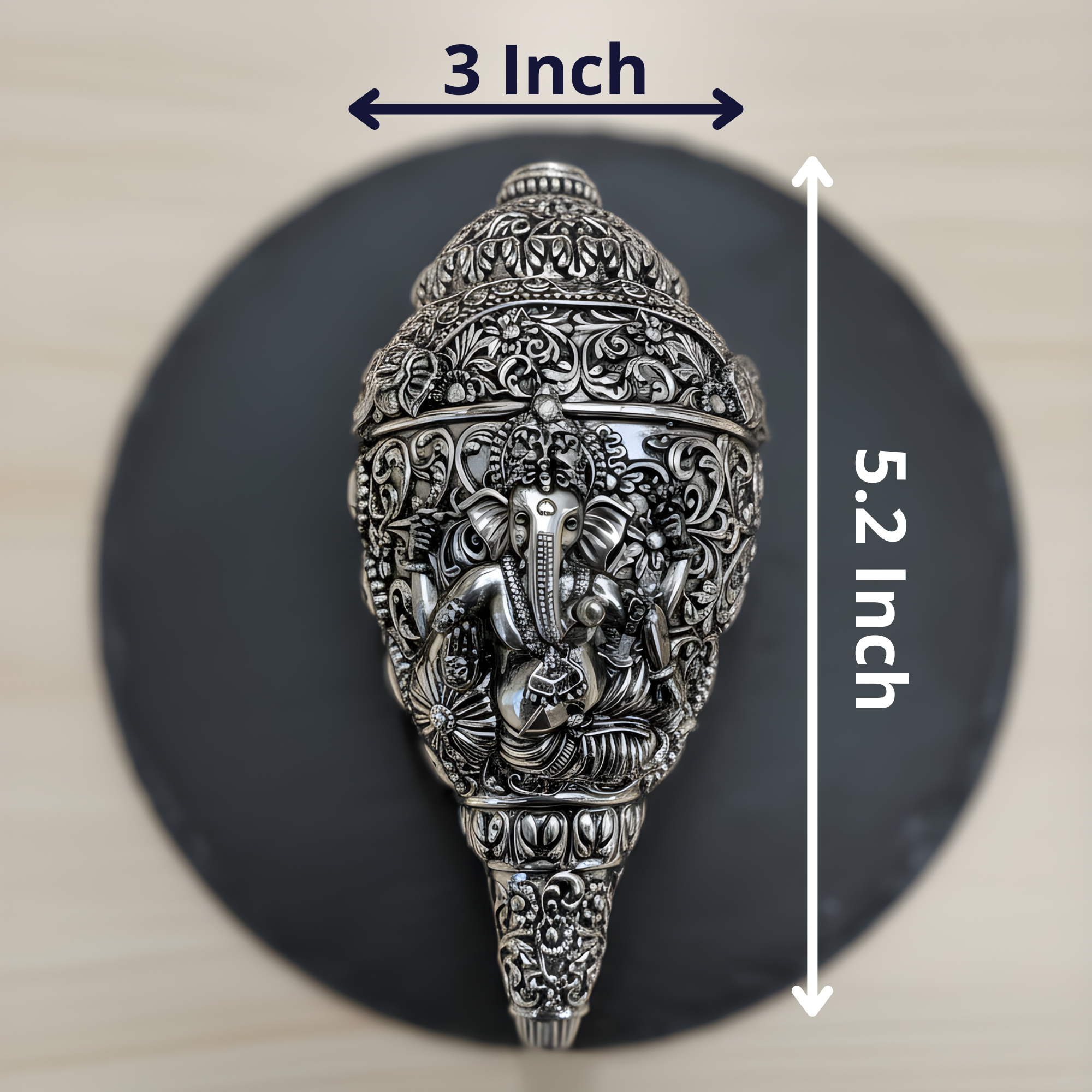 Ganesh Shankh Silver-Plated (5.2") Secondary image