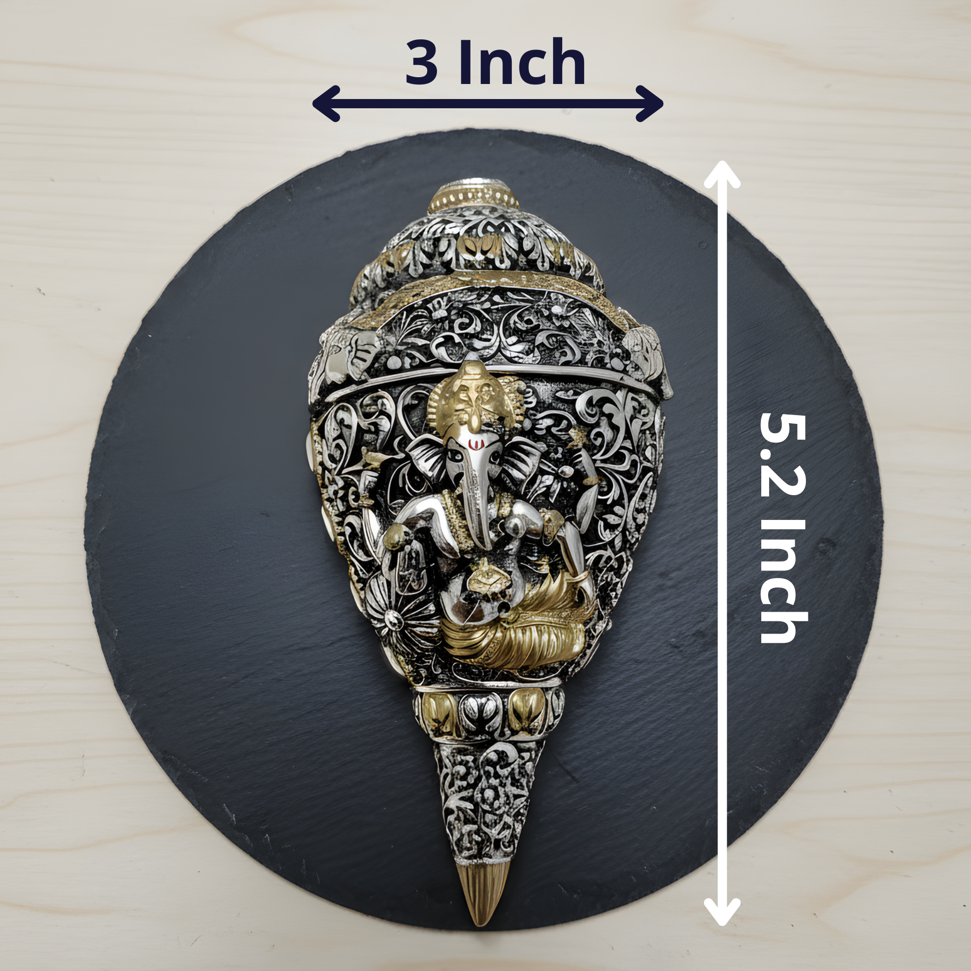Ganesha Shankh Gold & Silver-Plated (5.2") Secondary image