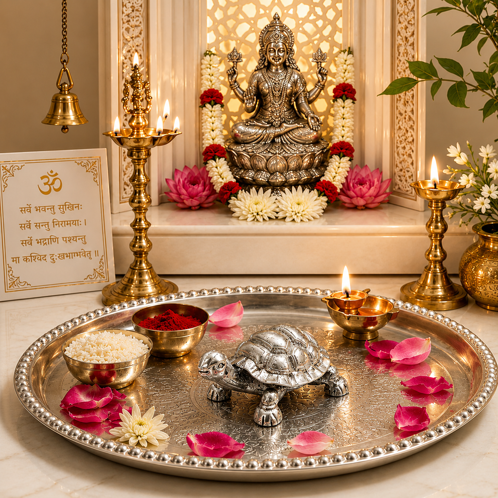 Vastu Tortoise Silver-Plated Idol