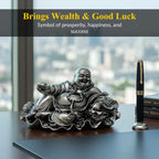 Laughing Buddha Silver-Plated Idol | Standard (4")