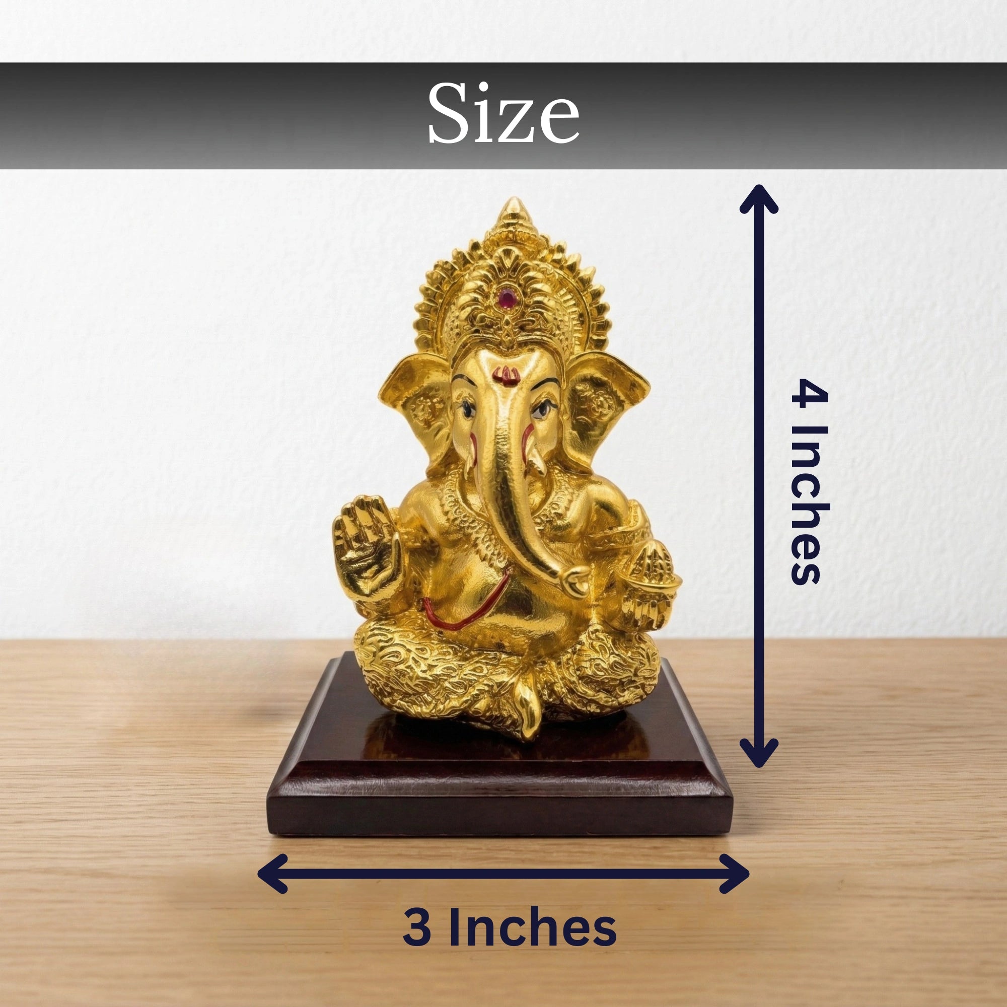 Ganesha Gold-Plated Idol | Standard (3.7") Secondary image