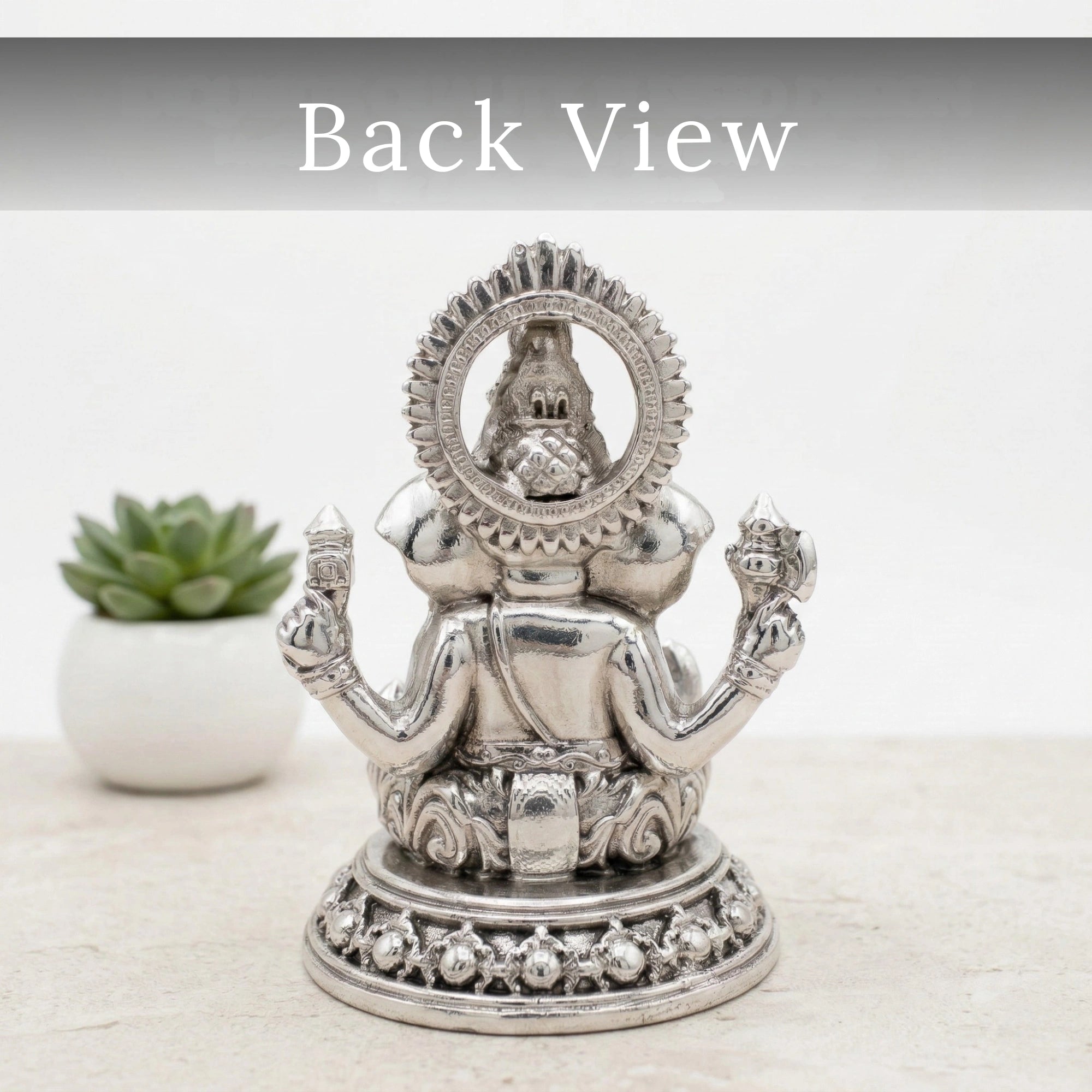 Ganesha Silver-Plated Sitting Idol (3.5")