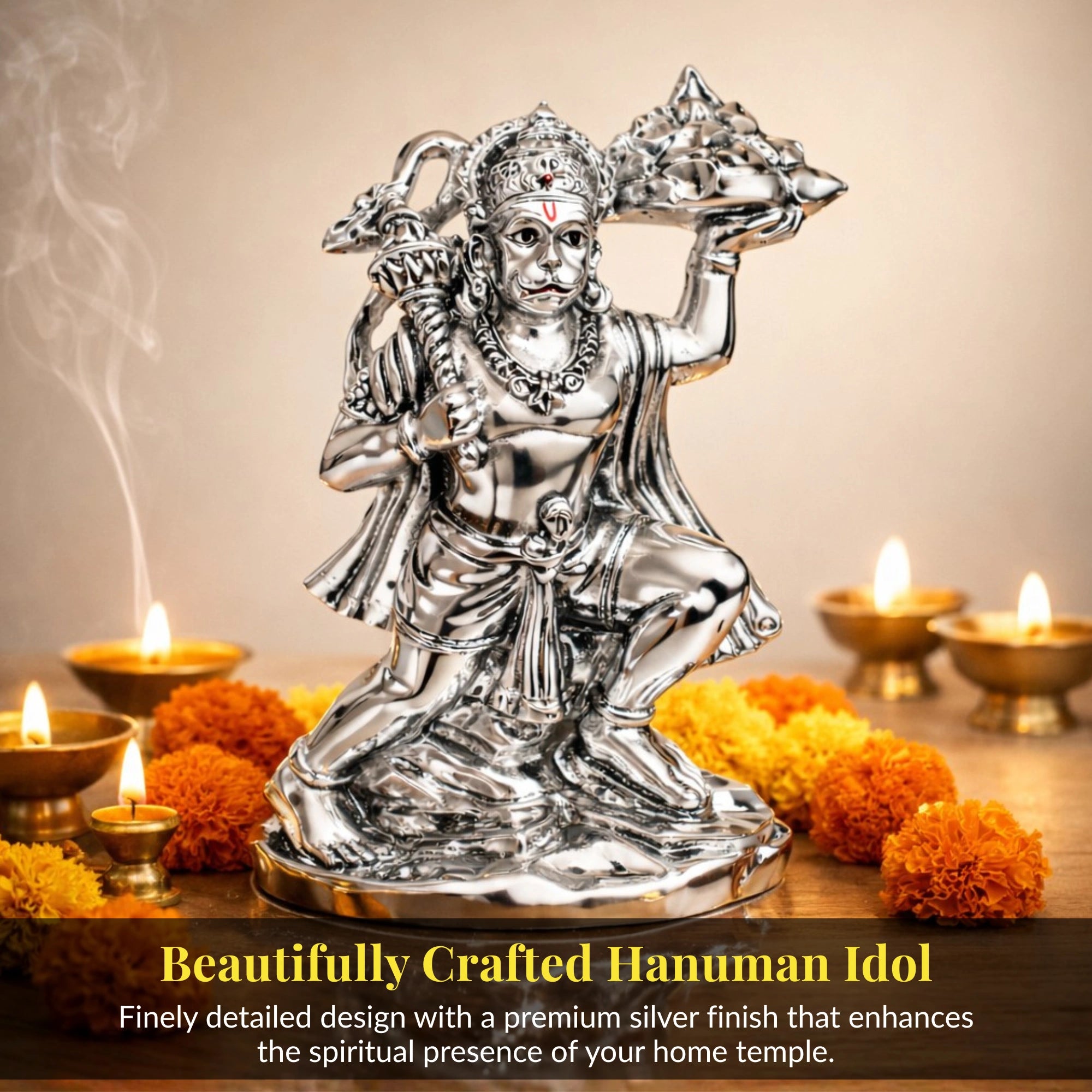 Standing Hanuman Silver-Plated Idol | Standard (5.5")