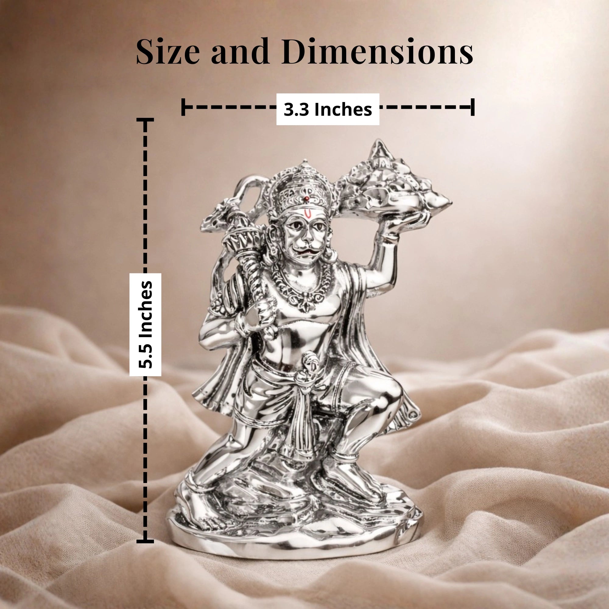 Standing Hanuman Silver-Plated Idol | Standard (5.5")