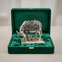 Kamdhenu Cow Silver-Plated Idol | Medium (4.75