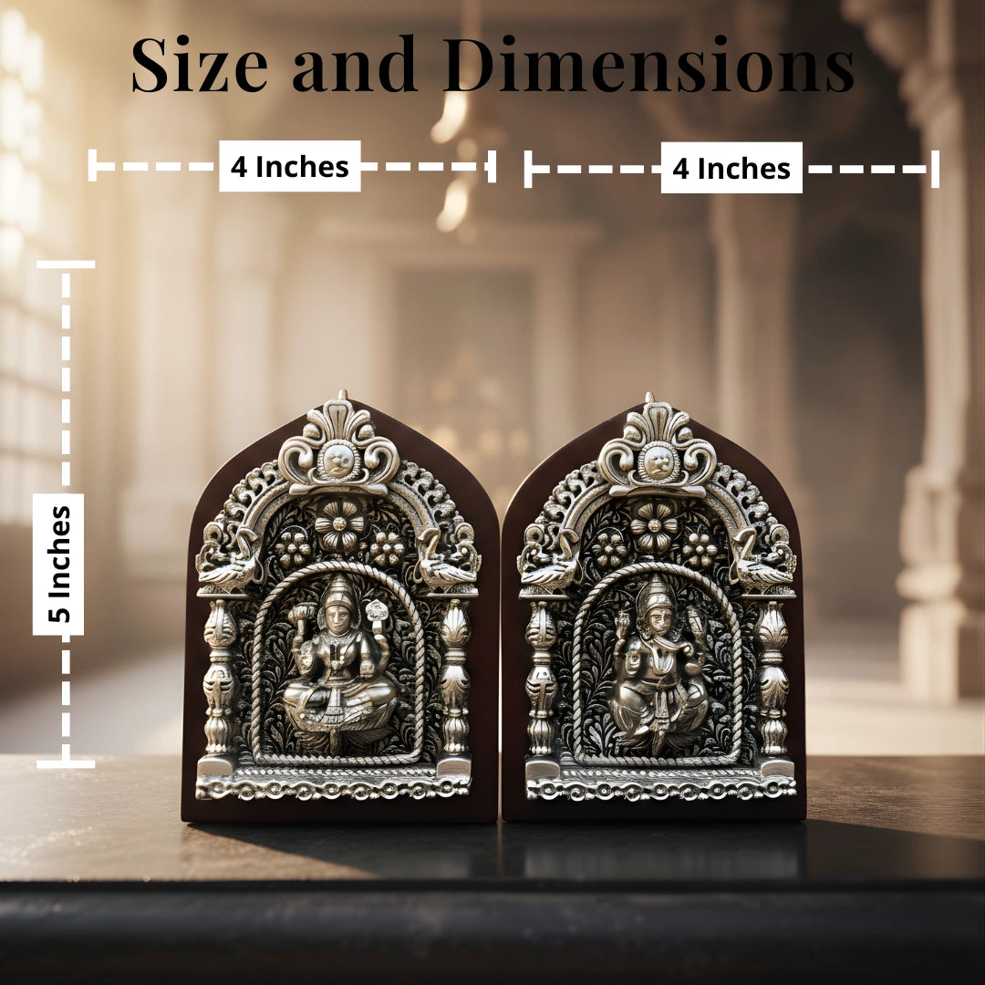 Silver-Plated Lakshmi Ganesh Hanging | 4.5 inch Secondary image