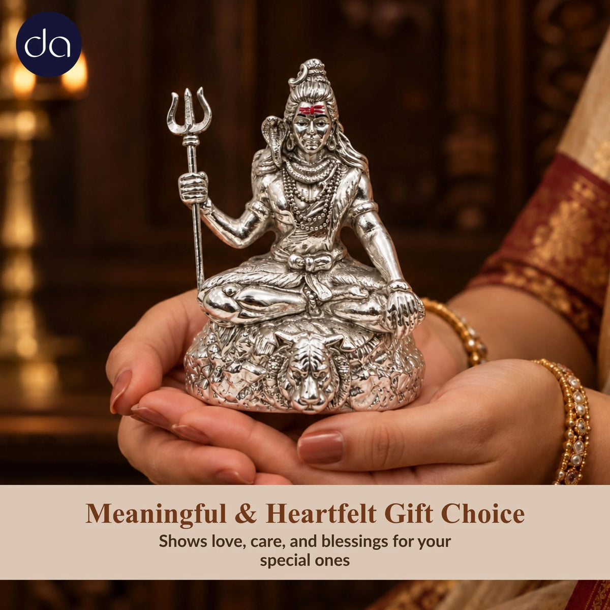 Handcrafted Silver-Plated Lord Shiva Idol for Home & Car