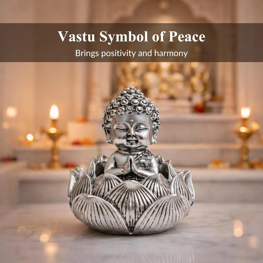 Lotus Buddha Silver-Plated Idol | Small (3.5")